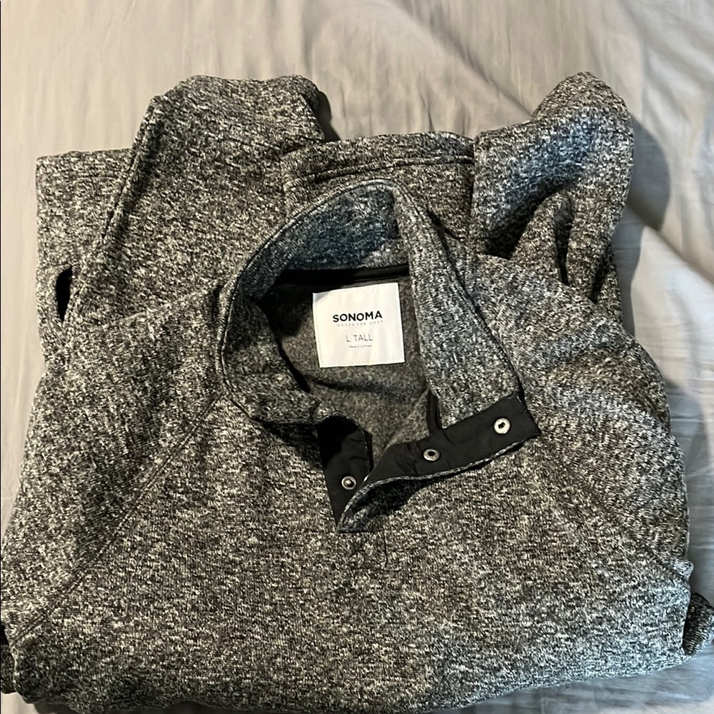 Sonoma Gray Pullover Sweatshirt sz large tall with pockets